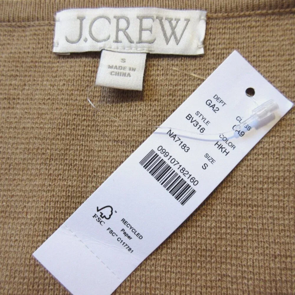 NWT J.Crew Giselle V-neck Sweater-Blazer in Heather Khaki Knit Cardigan S